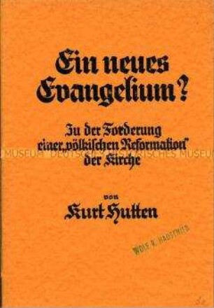 Kirchliche Abhandlung über die Anpassung der Religion an die NS-Ideologie