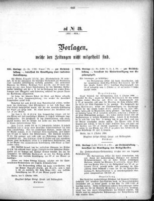 Anlage: ad No.49 (931-935.), Vorlagen, welche den Zeitungen nicht mitgeteilt sind