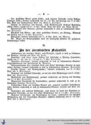 II. In der juristischen Fakultät.