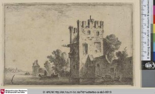 [Rechteckiger Turm am Wasser; The square tower by the water]