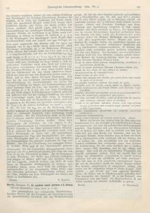 141-142 [Rezension] Morin, Germain, Un symbole inêdit attribue a S. Jérôme