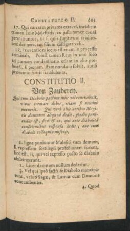 Constitutio II. Von Zauberey
