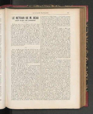 Le Retour de M. Beau.