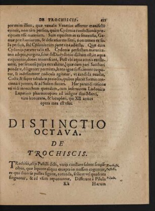 Distinctio Octava. De Trochiscis.