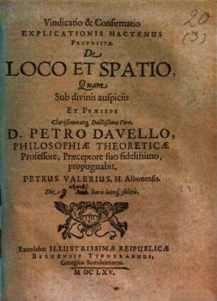 Explanatio doctrinae de loco ..., [3]. Vindicatio et confirmatio explicationis hactenus propositae