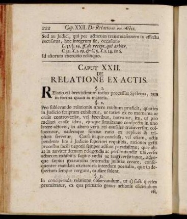 Caput XXII. De Relatione Ex Actis.