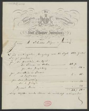 Brief an B. Schott's Söhne : 29.11.1844