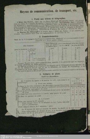 Moyens de communication, de transport, etc