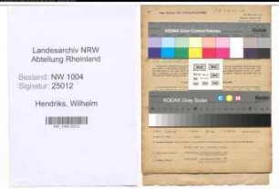 Entnazifizierung Wilhelm Hendriks , geb. 17.05.1897 (Bauarbeiter)