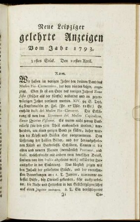 32stes Stück. Den 22sten April.