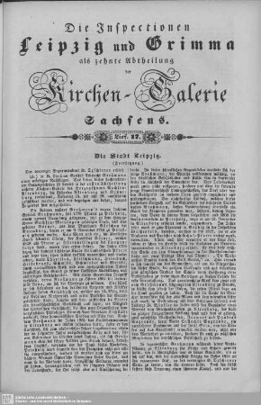Die Stadt Leipzig, Die Parochie Lützschena und Hänichen mit Quasnitz (Beschluß), Hänichen, Sachsendorf : 17. Lieferung