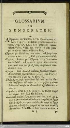 Glossarium in Xenocratem