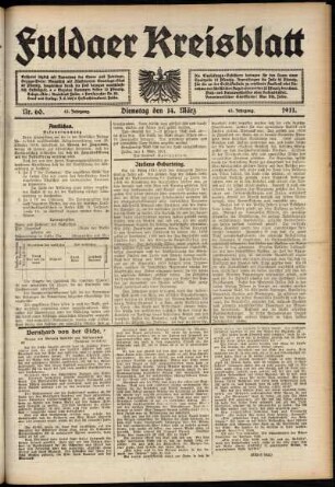 Ausgabe vom Dienstag, den 14. März 1911.
