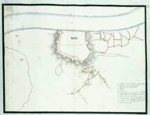 WHK 7 Reichs- und Französischer Krieg von 1688-1697 bis zum Frieden von Ryswick: Plan des Angriffs auf die Festung Bonn, 1688