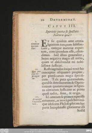 Caput III. Spiritûs iuxta se spectati Natura quae?