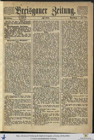 28. Jg. (Juli bis Dezember): Breisgauer Zeitung