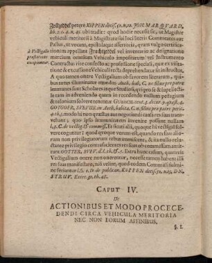 Caput IV. De Actionibus Et Modo Procecedendi Circa Vehicula Meritoria Nec Non Eorum Affinibus.