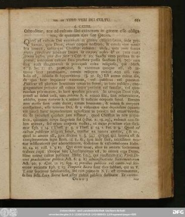 §. CXXIII. Qstenditur, nos ad cultum Dei externum in genere esse obligatos, & quaenam eius sint species.