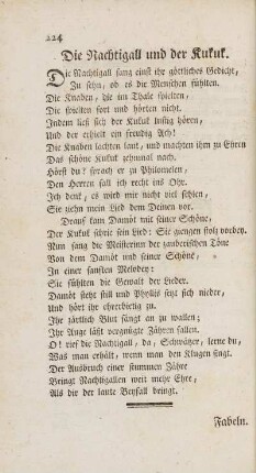 Die Nachtigall und der Kukuk
