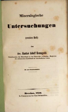 Mineralogische Untersuchungen. 2