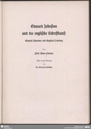 Edward Johnston und die englische Schriftkunst