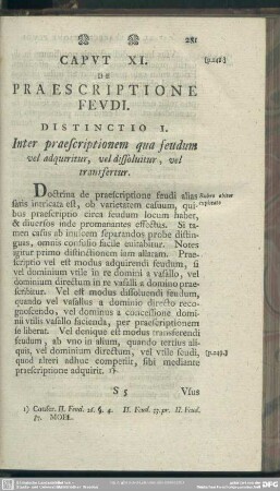 Caput XI. De Praescriptione Feudi
