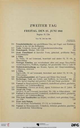 Zweiter Tag: Freitag, den 27. Juni 1941, Beginn 15 Uhr (Nr. 316-665)