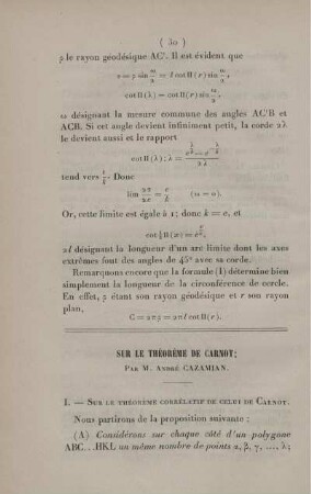Sur le théorème de Carnot.