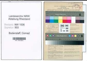 Entnazifizierung Conrad Bodenstaff , geb. 11.04.1902 (Bueroangestellter)