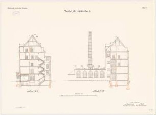 Institut für Hüttenkunde der Technischen Hochschule Breslau: Querschnitte 1:100