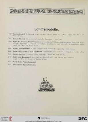 Schiffsmodelle (Nr. 1430-1438)
