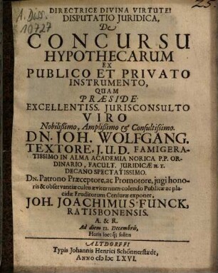 Disputatio Iuridica De Concursu Hypothecarum Ex Publico Et Privato Instrumento