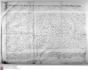 Bestandsbrief über die Mahlmühle zu Heppenheim