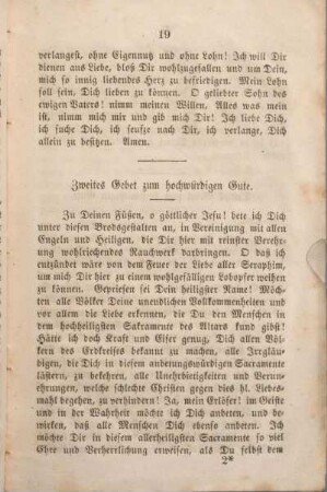 Zweites Gebet zum hochwürdigen Gute.