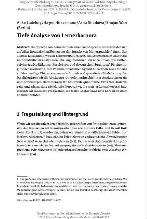 Tiefe Analyse von Lernerkorpora