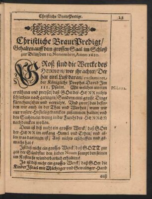 Christliche BrautPredigt ...