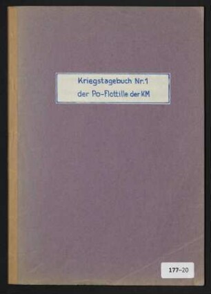 Kriegstagebuch der Po-Flottille der KM Nr. 1 vom 14.10. 1944 - 30.11. 1944