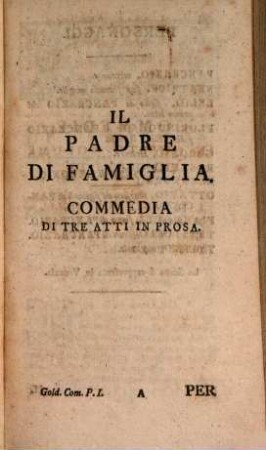 Scelta Delle Commedie Di Carlo Goldoni Avvocato Veneto, 1