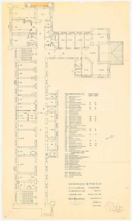 Evangelisches Diakonissenkrankenhaus Bethanien, Berlin-Kreuzberg Hauptgebäude-Nordflügel: Grundriss 2.OG 1:100