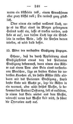 15. Wider den verstopften Stuhlgang hingegen