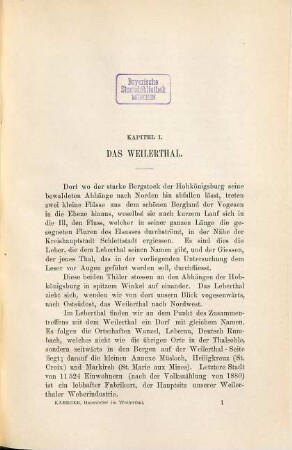 Die Lage der Hausweber im Weilerthal