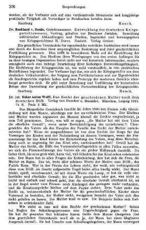 376, Burkhard v. Bonin. Entwicklung des deutschen Kriegsgerichtswesens