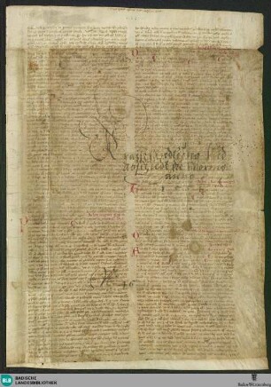 Glossenwerk zur Compilatio nova decretalium Gregorii IX, Fragment - Cod. Karlsruhe 1424