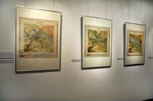 SLUB, Ausstellung "Gespräche mit der Erde. Geowissenschaften in Sachsen" : Ausstellungspräsentation im Buchmuseum. Geologische Karten