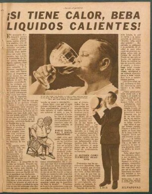 ¡Si tiene calor, beba líquidos calientes!