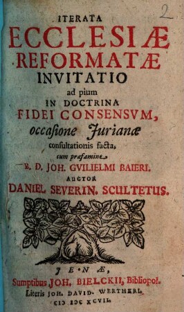 Iterata ecclesiae reformatae invitatio ad pium in doctrina fidei consensum, occasione Jurianae consultationis facta