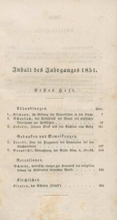 I-IV Inhaltsverzeichnis Hefte 1-4