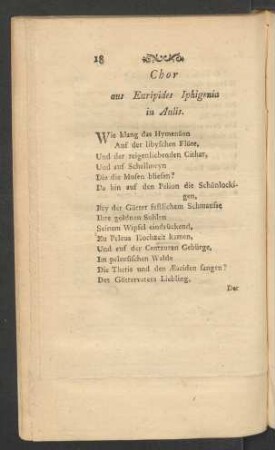 Chor aus Euripides Iphigenia in Aulis