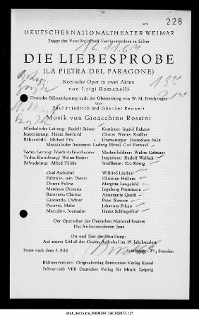 Die Liebesprobe (La pietra del paragone)