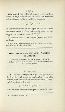 Réalisation et usage des formes imaginaires en géométrie.